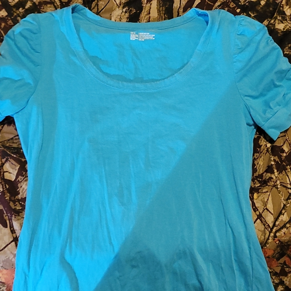 Cute sky blue XL puff sleeve top